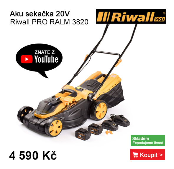 Aku sekačka 20V 2x4,0 Ah Riwall PRO RALM 3820 set