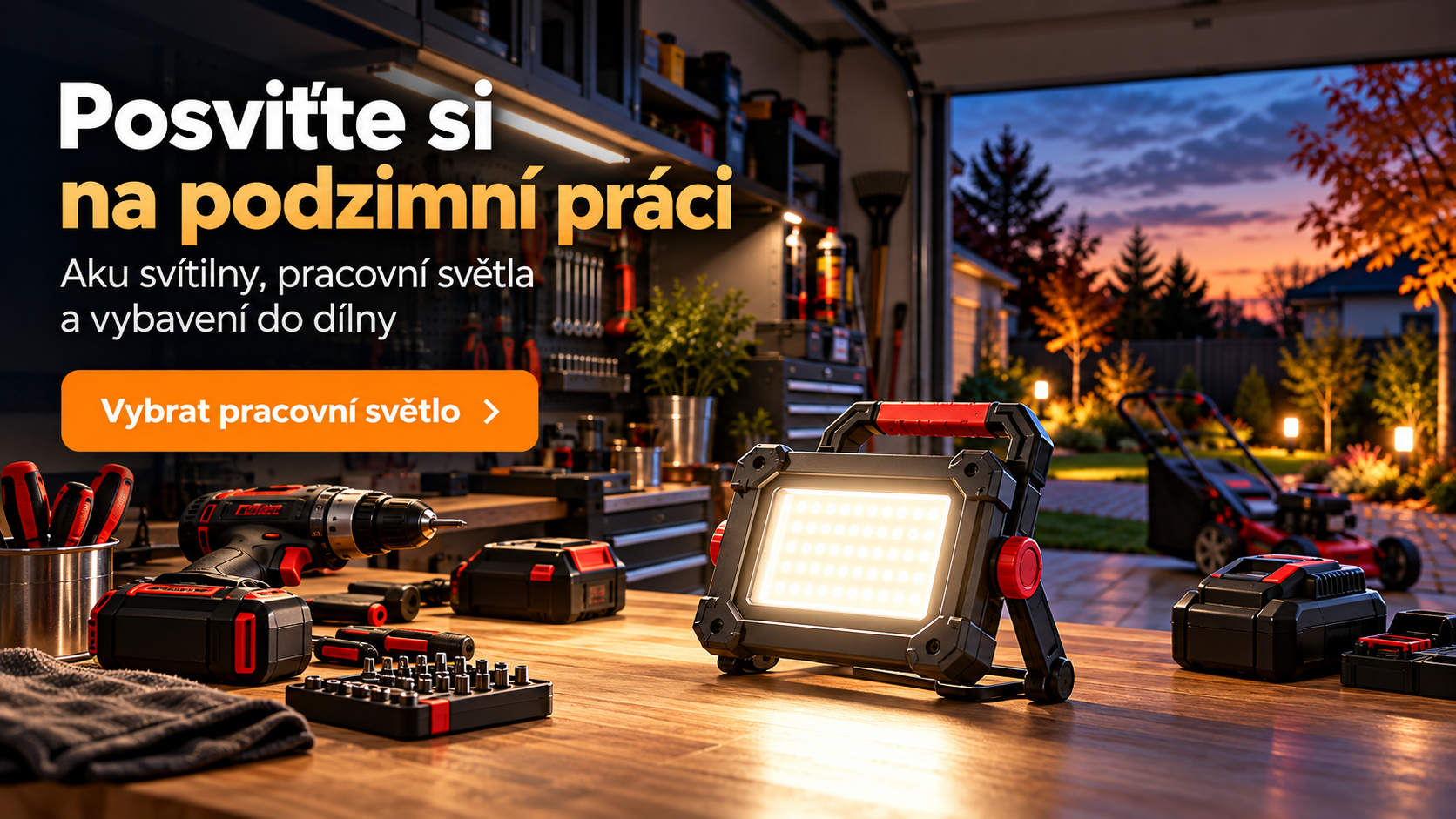 Posviťte si na podzimní práci: pracovní světla a aku svítilny do dílny