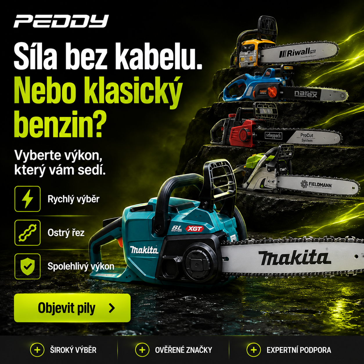 Výběr řetězové pily podle výkonu a použití