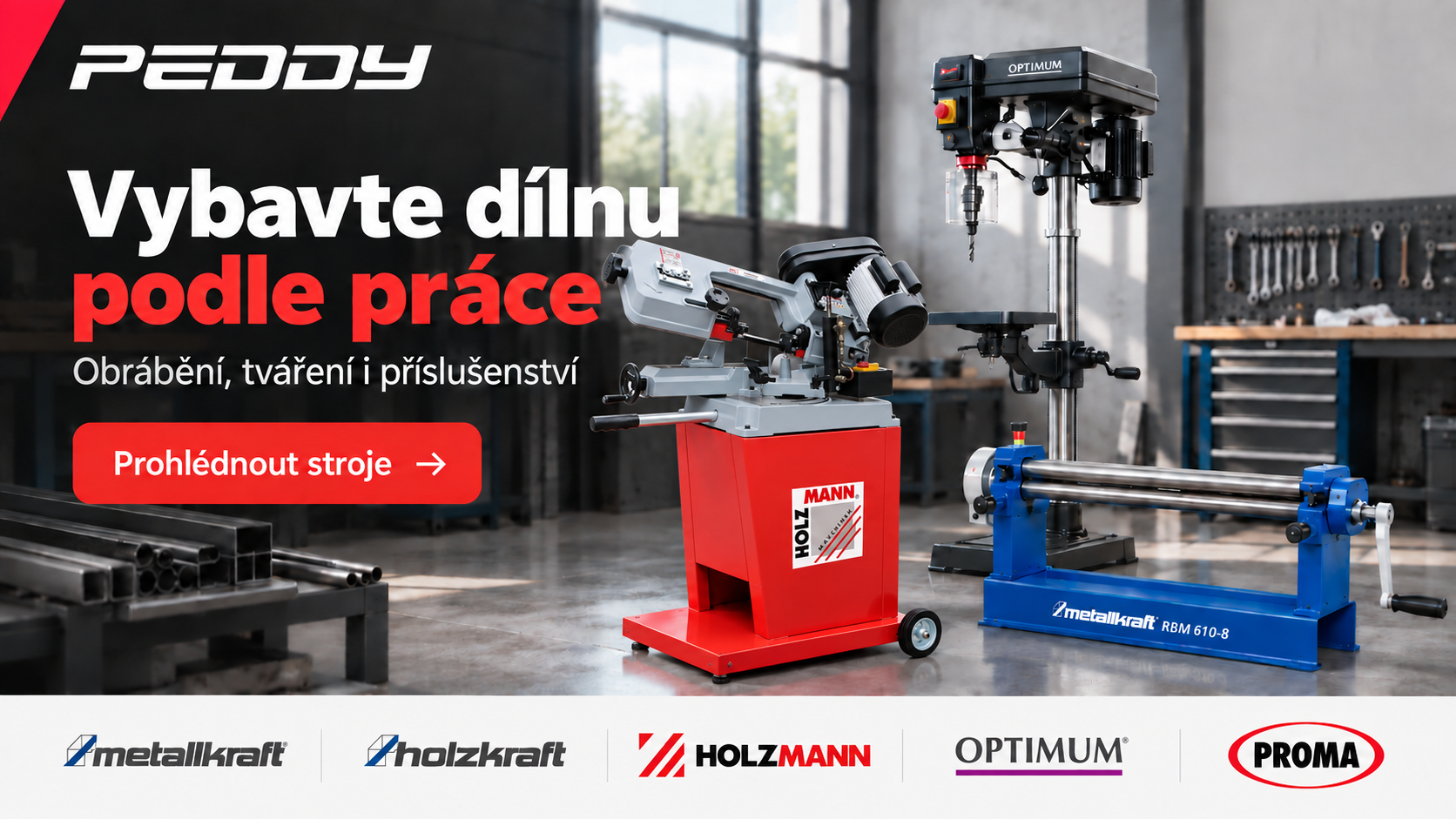 Vybavení dílny podle typu práce