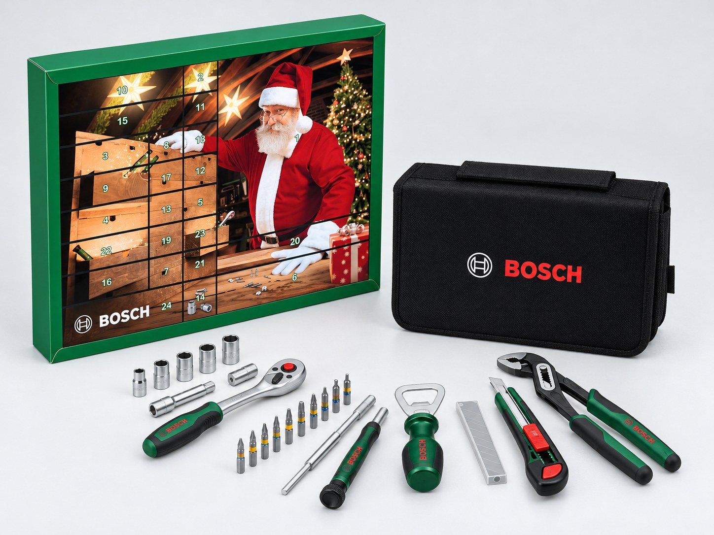 Adventní kalendář Bosch se 44 díly a ručním nářadím