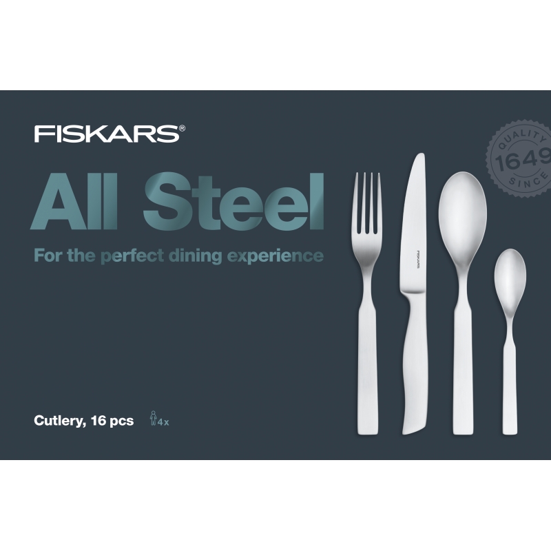 1054778 Sada příborů All Steel, 16 ks Fiskars