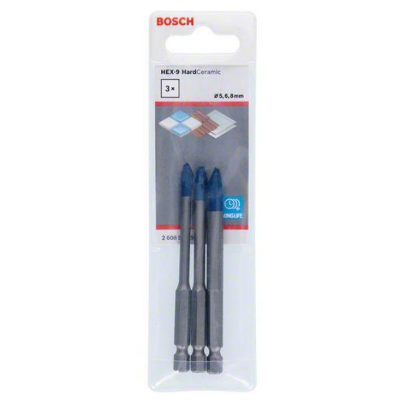 2608900595 3dílná sada vrtáků do dlažby EXPERT HardCeramic HEX-9 5/6/8 mm Bosch