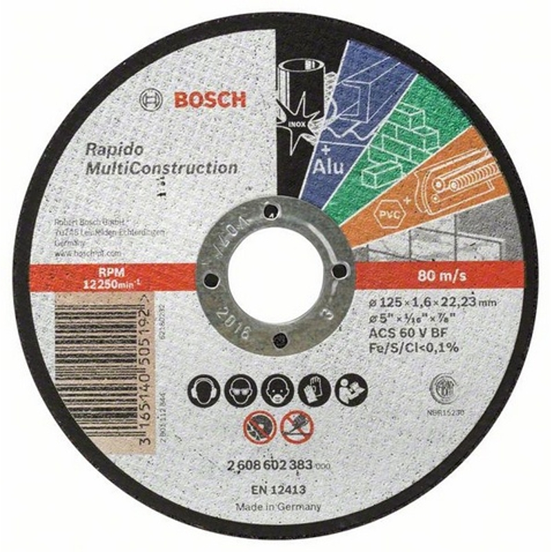 2608602384 Dělicí kotouč rovný Multi Construction 115 mm, 22,23 mm, 1,0 mm Bosch