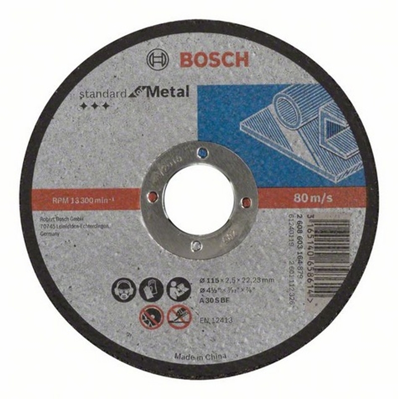 2608603163 Dělicí kotouč rovný Standard for Metal A 60 T BF, 115 mm, 22,23 mm, 1,6 mm Bosch