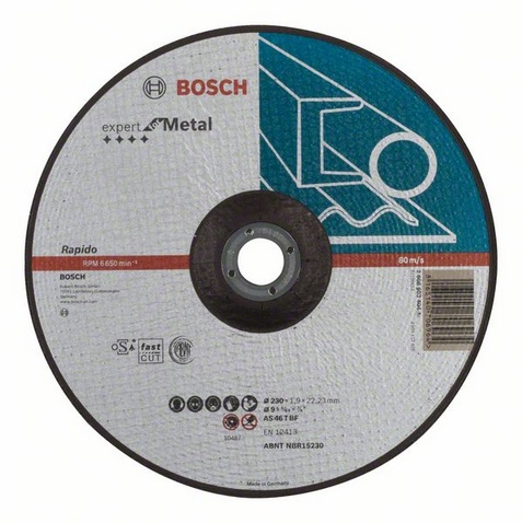 2608603404 Dělicí kotouč profilovaný Expert for Metal Rapido AS 46 T BF, 230 mm, 1,9 mm Bosch