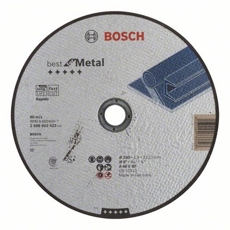 2608603522 Dělicí kotouč rovný Best for Metal Rapido A 46 V BF, 230 mm, 1,9 mm Bosch