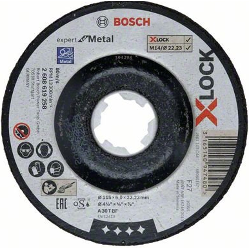 2608619258 Hrubovací kotouč na kov Expert for Metal 115mm Bosch X-LOCK