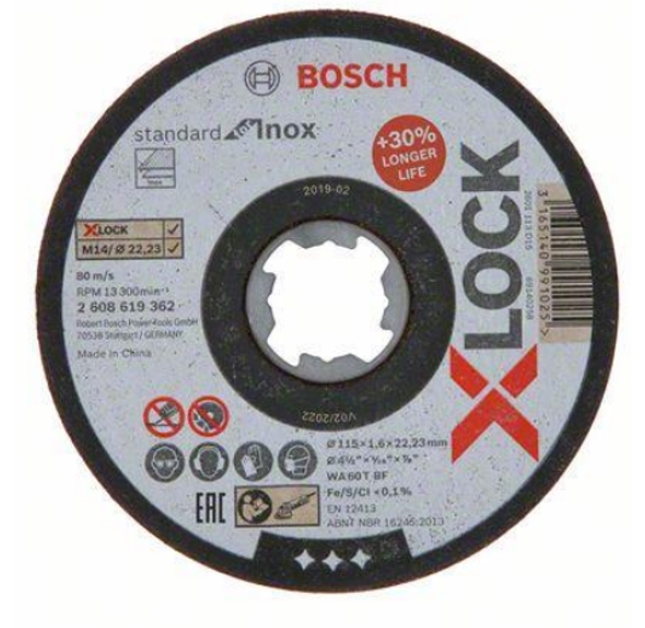 2608619362 Řezací kotouč X-LOCK Standard for Inox 115 × 1,6 mm T41 Bosch