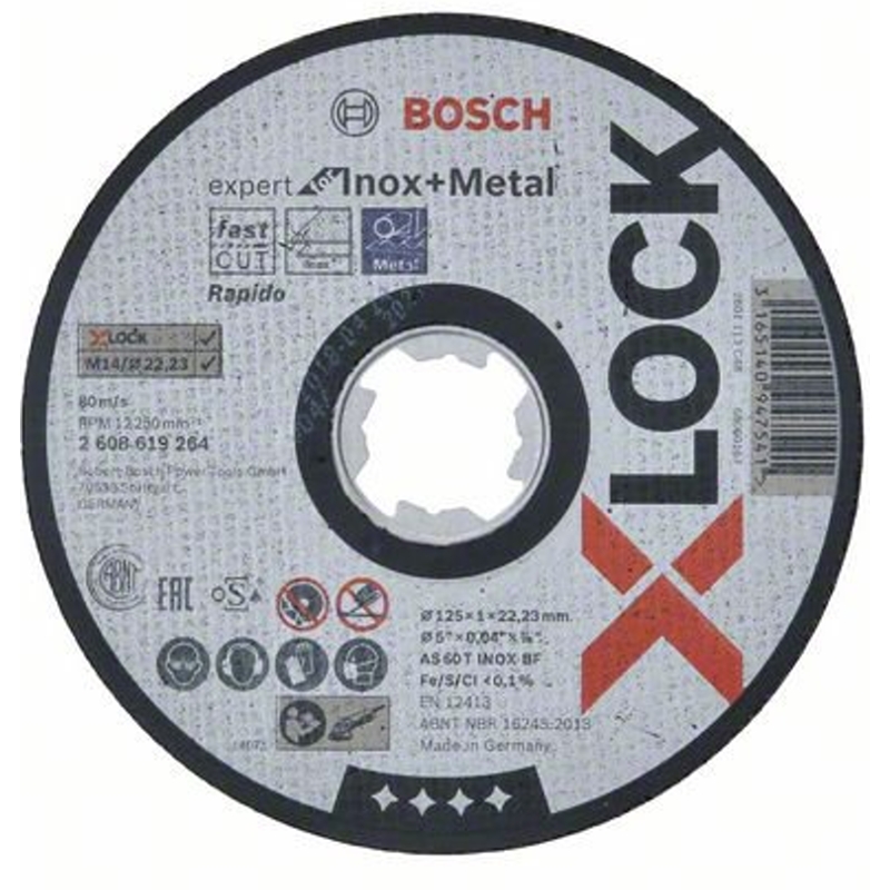 2608619264 Řezný kotouč na kov Expert for Inox and Metal 125mm Bosch X-LOCK