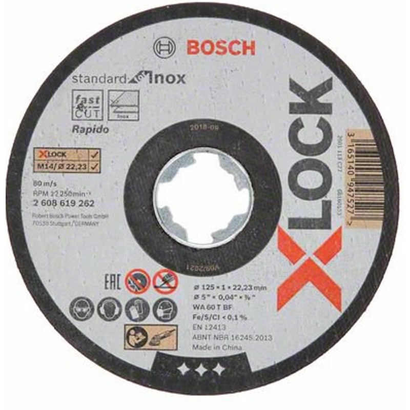 2608619262 Řezný kotouč na kov Standard for Inox 125mm Bosch X-LOCK