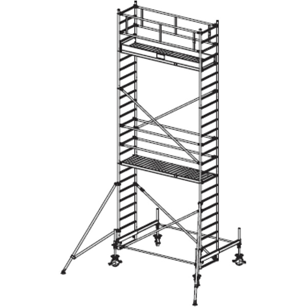 731081 Pojízdné hliníkové lešení do 7,4 m Stabilo 100, 2 x 0,75 m