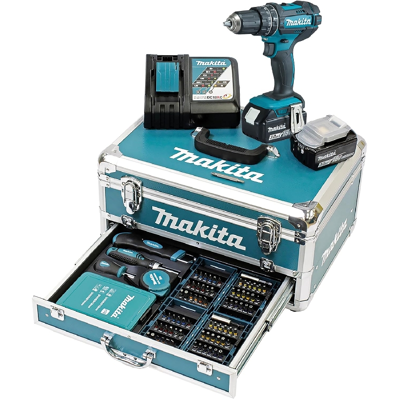 DHP482RFX9 Aku příklepový šroubovák s příslušenstvím Li-ion LXT 18V/2x3,0 Ah Makita + DÁREK ZDARMA!