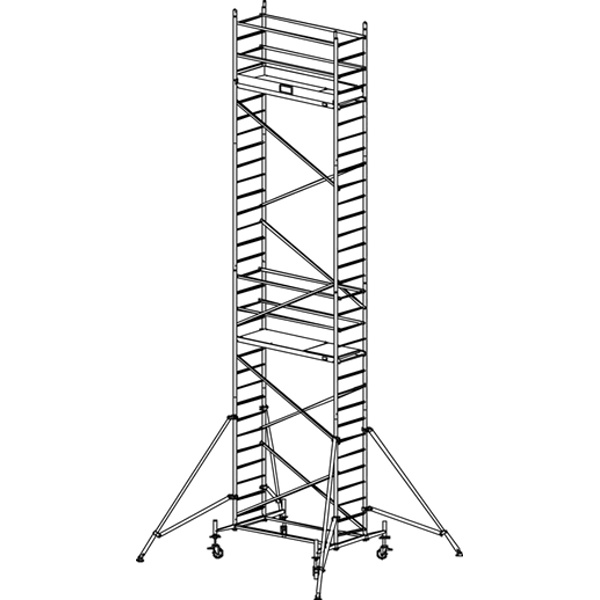 910172 Pojízdné hliníkové lešení do 9,3 m ProTec 2 x 0,7 m