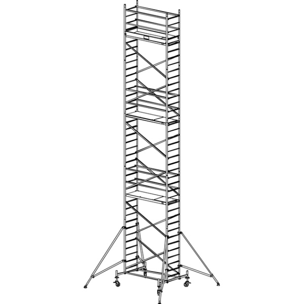 910196 Pojízdné hliníkové lešení do 11,3 m ProTec 2 x 0,7 m