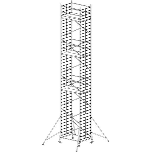 911209 Pojízdné hliníkové lešení do 12,3 m ProTec 2 x 1,35 m