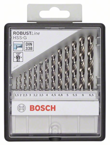 2607010538 Sada vrtáků do kovu Robust Line HSS-G, 13dílná, 135° Bosch