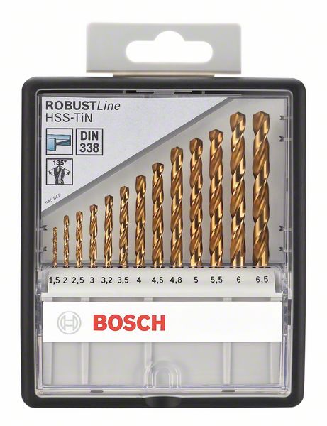 2607010539 Sada vrtáků do kovu Robust Line HSS-TiN, 13dílná, 135° Bosch