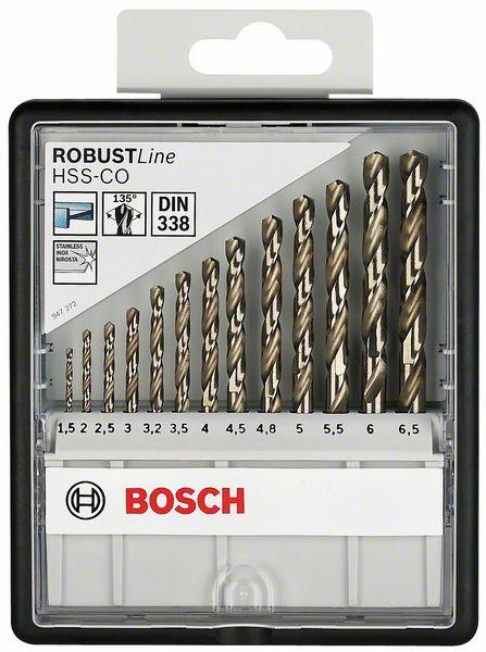 2607019926 Sada vrtáků do kovu Robust Line HSS-Co, 13dílná 1,5; 2; 2,5; 3; 3,2; 3,5; 4; 4,5; 4,8; 5; 5,5; 6; 6,5 mm Bosch