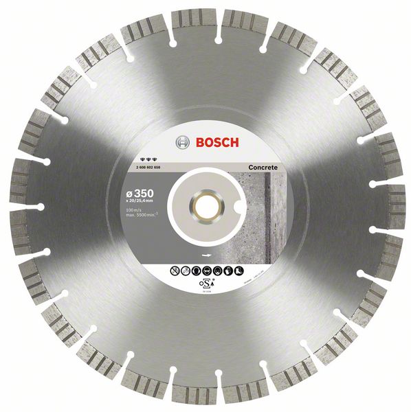 2608602660 Diamantový dělicí kotouč Best for Concrete 450 x 25,4 x 3,6 x 12 mm Bosch