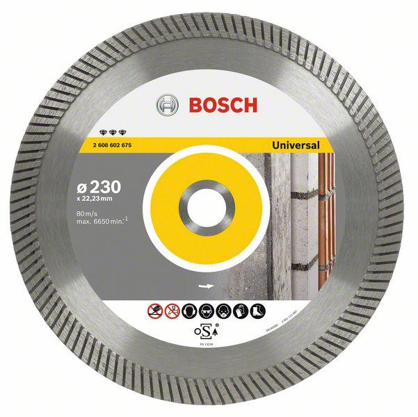 2608602675 Diamantový dělicí kotouč Best for Universal Turbo 230 x 22,23 x 2,5 x 15 mm Bosch