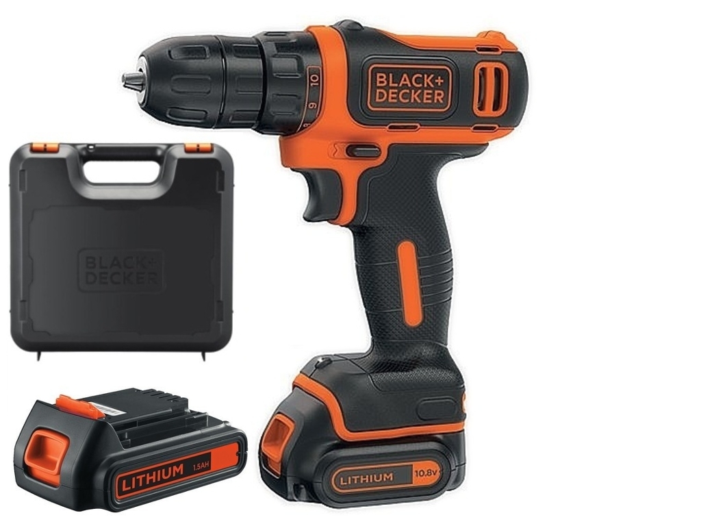 BDCDD12KB Aku vrtačka 10,8V 2x1,5Ah Black a Decker