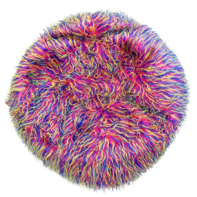 BB-multicolor-ypb Sedací vak Shaggy Multicolor yellow-pink-blue BeanBag