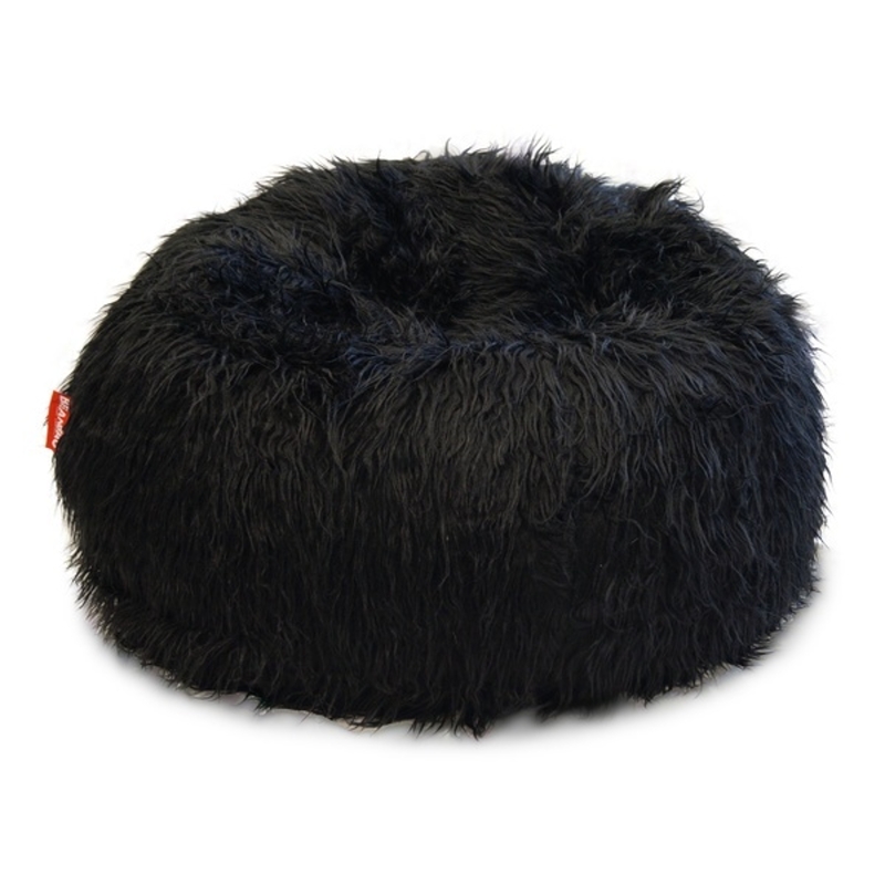 BB-shaggy-black Sedací vak Shaggy Black BeanBag