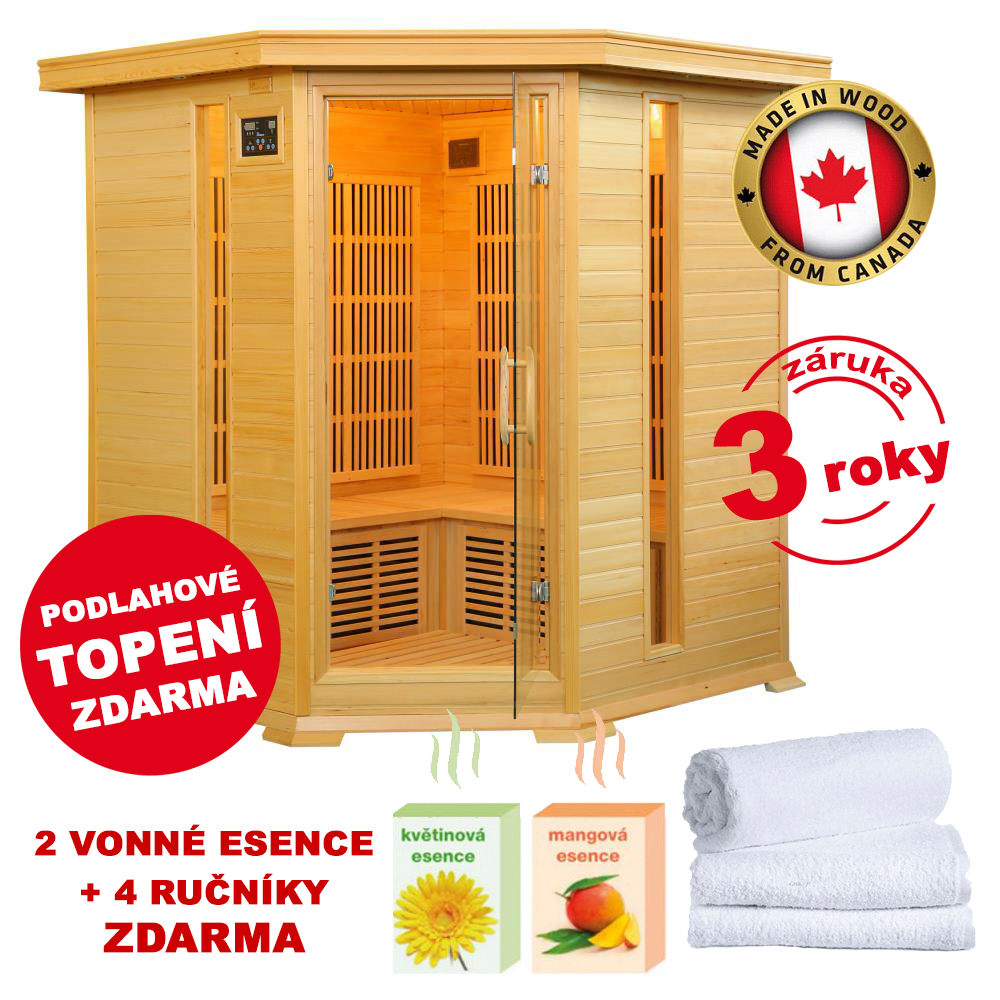 644005KC Infrasauna rohová DeLUXE 4005 Carbon + DOPRAVA ZDARMA!