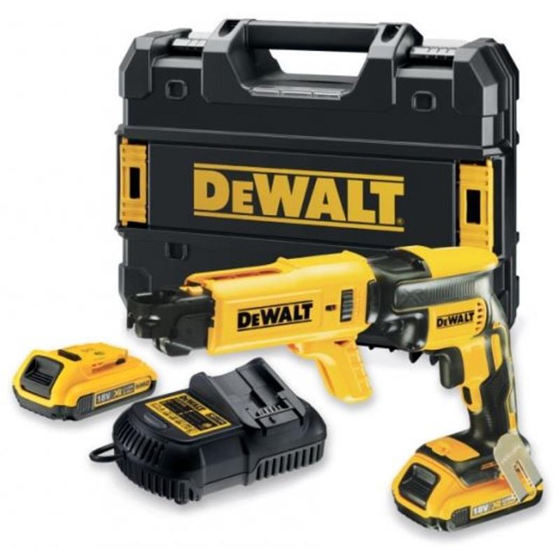 DCF620P2K Aku bezuhlíkový šroubovák na sádrokarton 18 V Li-Ion 2x5,0 Ah DeWALT