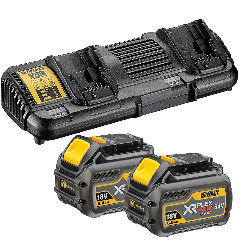 DCB132T2 Dvojitá nabíječka + 54V 2x6,0Ah FLEXVOLT DeWALT