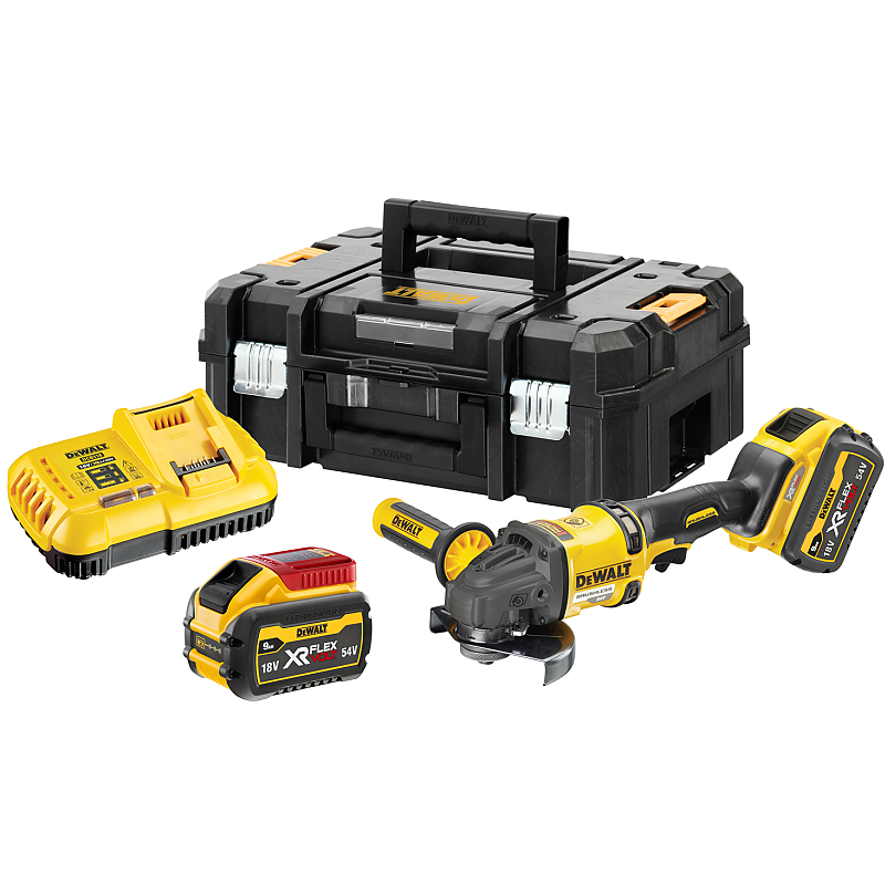 DCG418X2 Aku úhlová bruska 125mm 54V 2x9,0Ah FLEXVOLT DeWALT