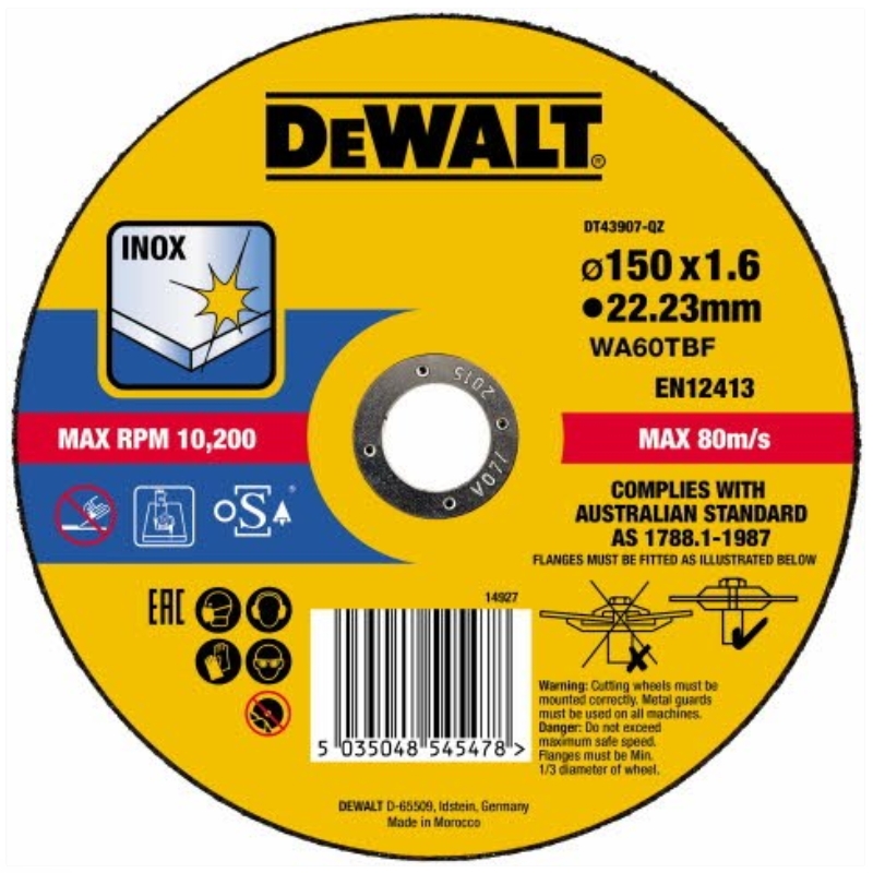 DT43907 Řezný kotouč 150 x 1,6mm, typ 1 DeWALT