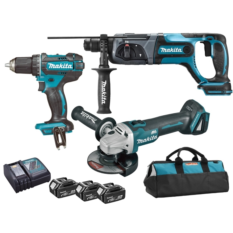 DLX3078TX1 Aku sada 18V 5,0Ah nářadí DGA504 + DHR241 + DDF482 Makita + DÁREK ZDARMA!