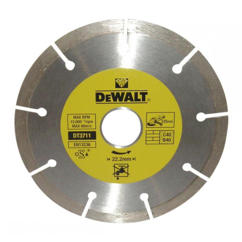 DT3711 Dia kotouč profi ze slinutých karbidů na suché řezání betonu a cihel 125x22,2mm DeWALT