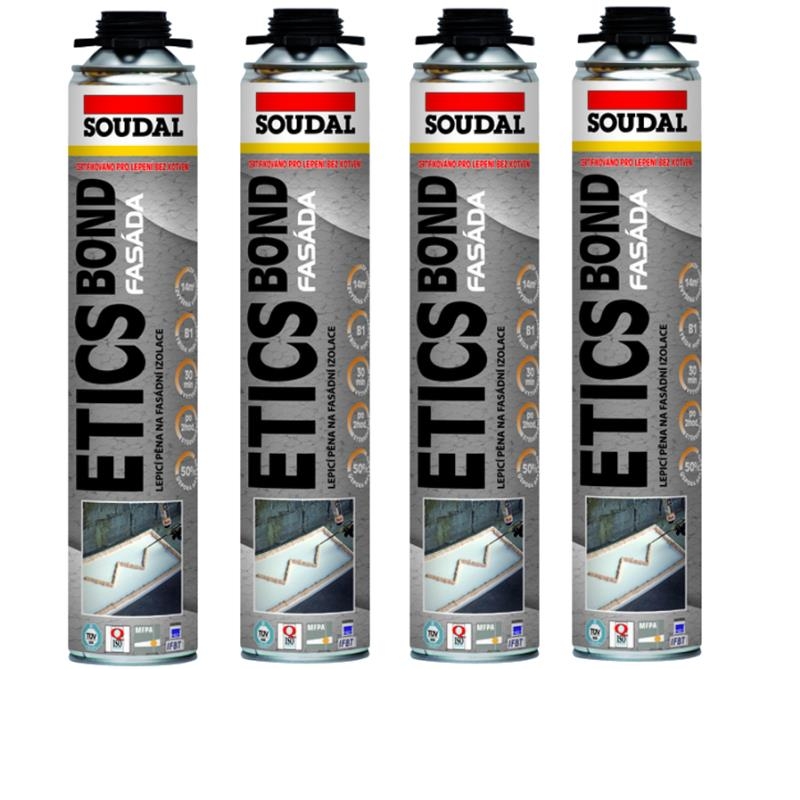 4104100-12ks Lepící pěna na polystyren 12ks 800ml Soudal ETICS BOND