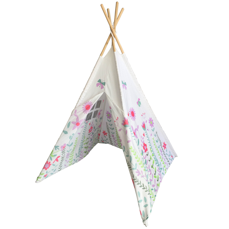 60026156 Hračka G21 stan Teepee Jarní louka, růžové kvítky