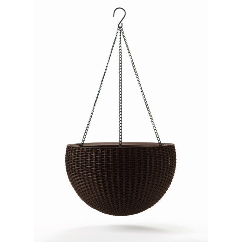 610122 Květináč Keter Hanging Sphere whiskey hnědý