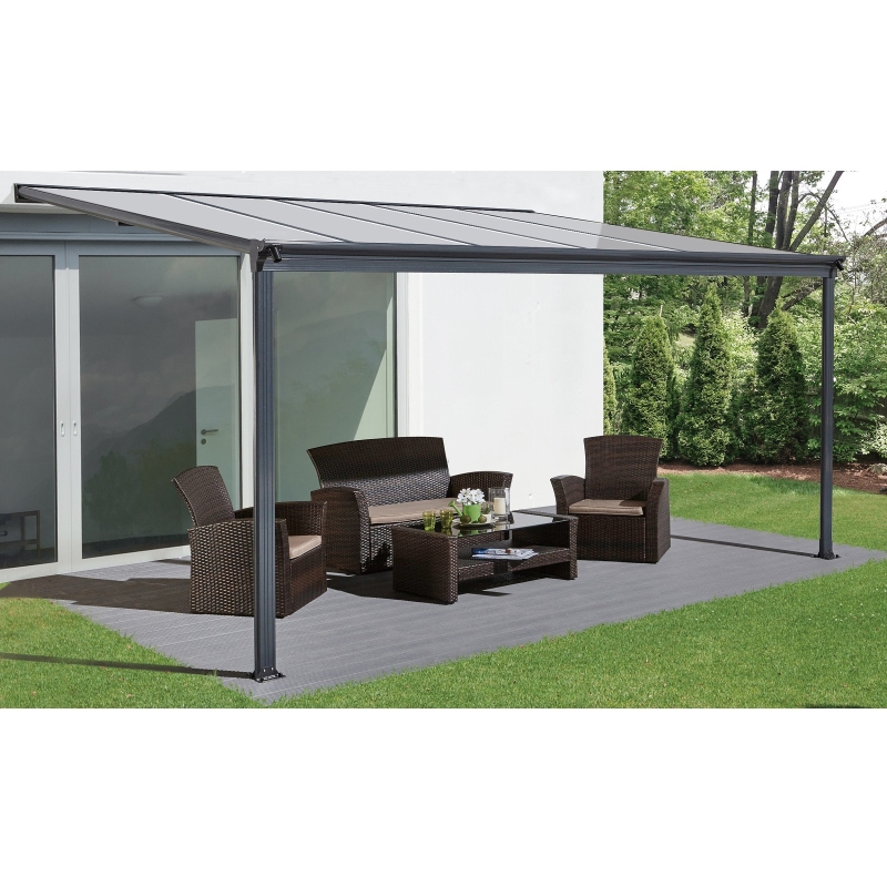 LG2086 Hliníková pergola LANITPLAST WALL 33 antracit + čirý PC