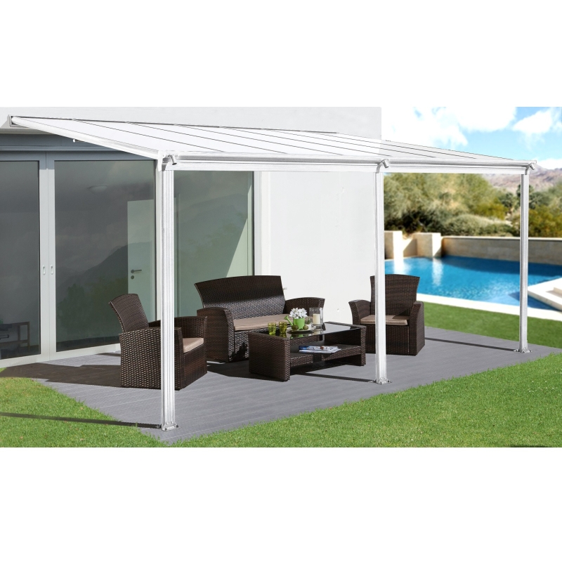 LG2126 Hliníková pergola LANITPLAST WALL 43 bílá + čirý PC