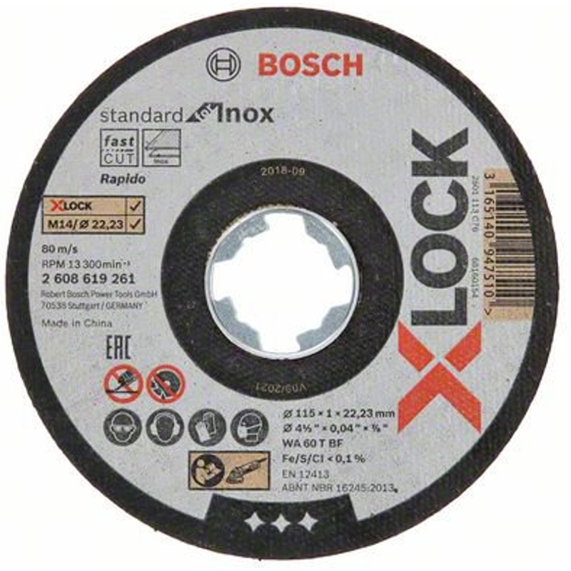 2608619266 Řezný kotouč na kov Standard for Inox 115mm Bosch X-LOCK