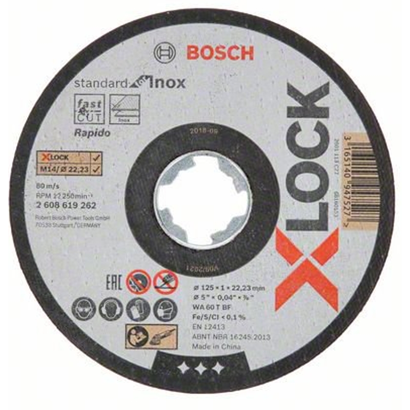 2608619267 Řezný kotouč na kov 10ks Standard for Inox 125mm Bosch X-LOCK