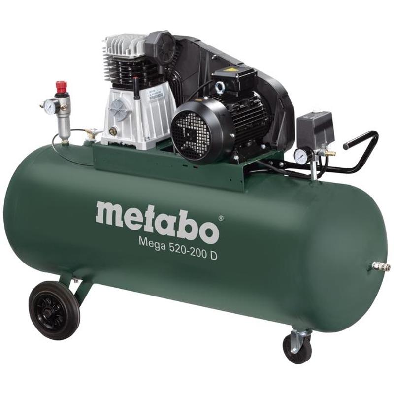 601541000 Olejový kompresor Metabo Mega 520-200 D + DÁREK ZDARMA!