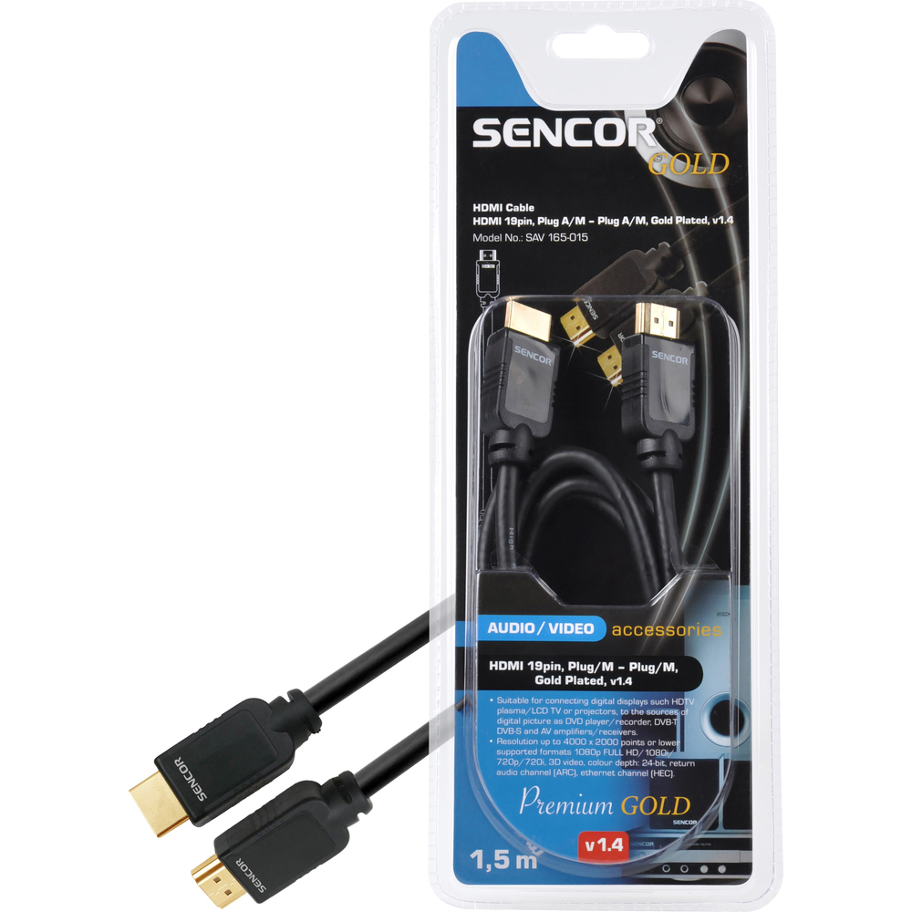 35033621 Kabel HDMI M-M 1,5M v1.4 PG SENCOR SAV 165-015