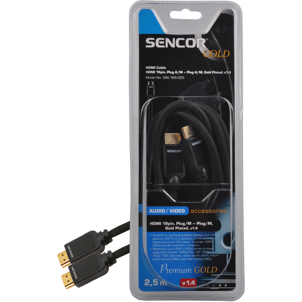 35039900 Kabel HDMI M-M 2,5M v1.4 PG SENCOR SAV 165-025