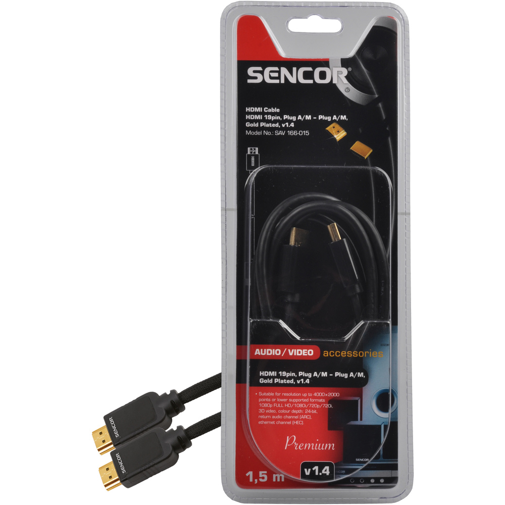 35039913 Kabel HDMI M-M 1,5m v1.4 P SENCOR SAV 166-015