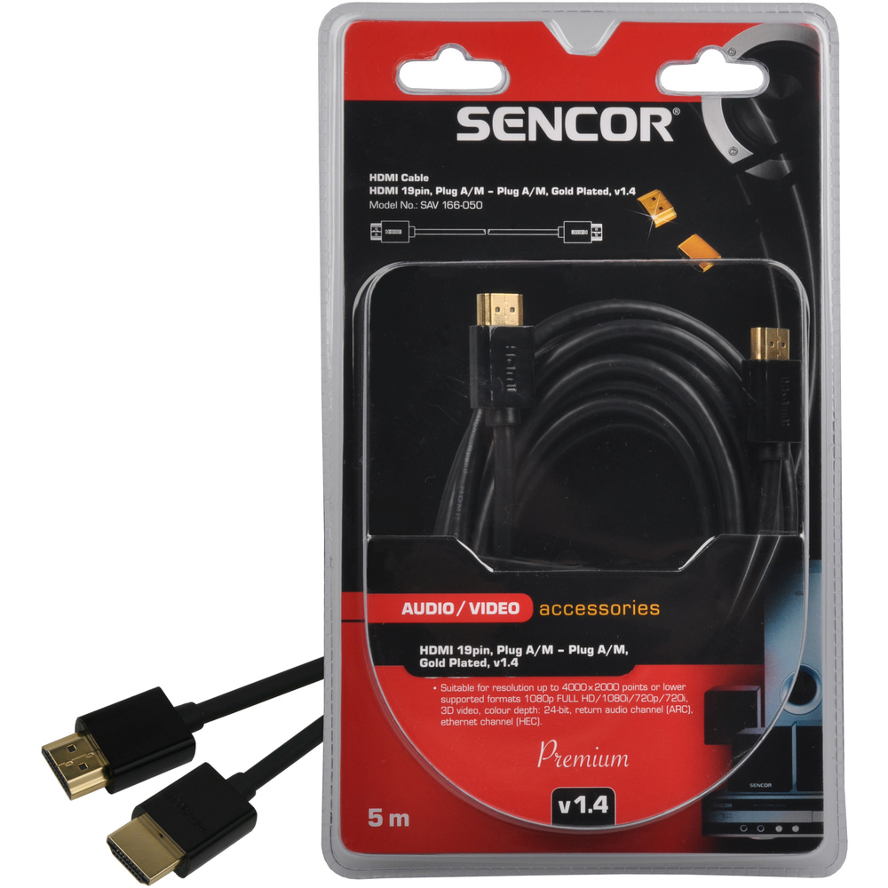 35039915 Kabel HDMI M-M 5m v1.4 P SENCOR SAV 166-050