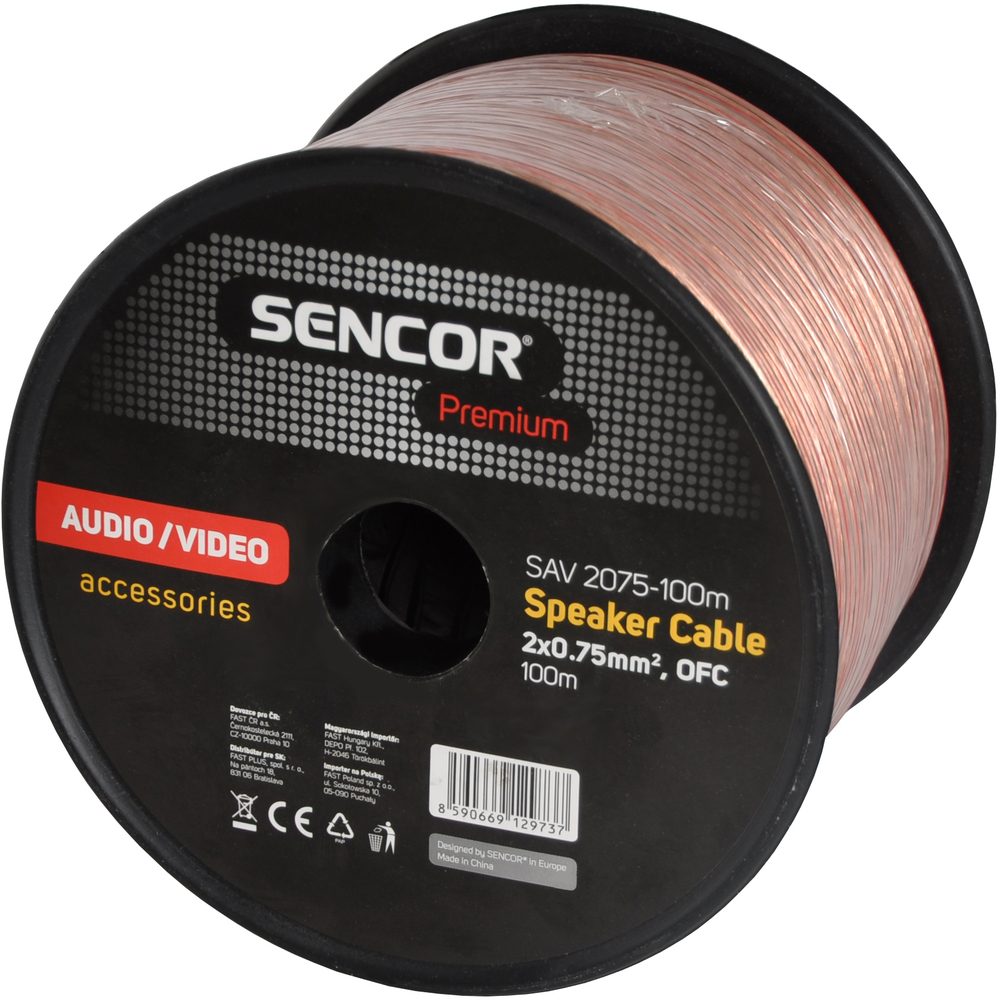 35042684 AV kabel repro kabel 2x0,75mm2 SENCOR SAV 2075-100m