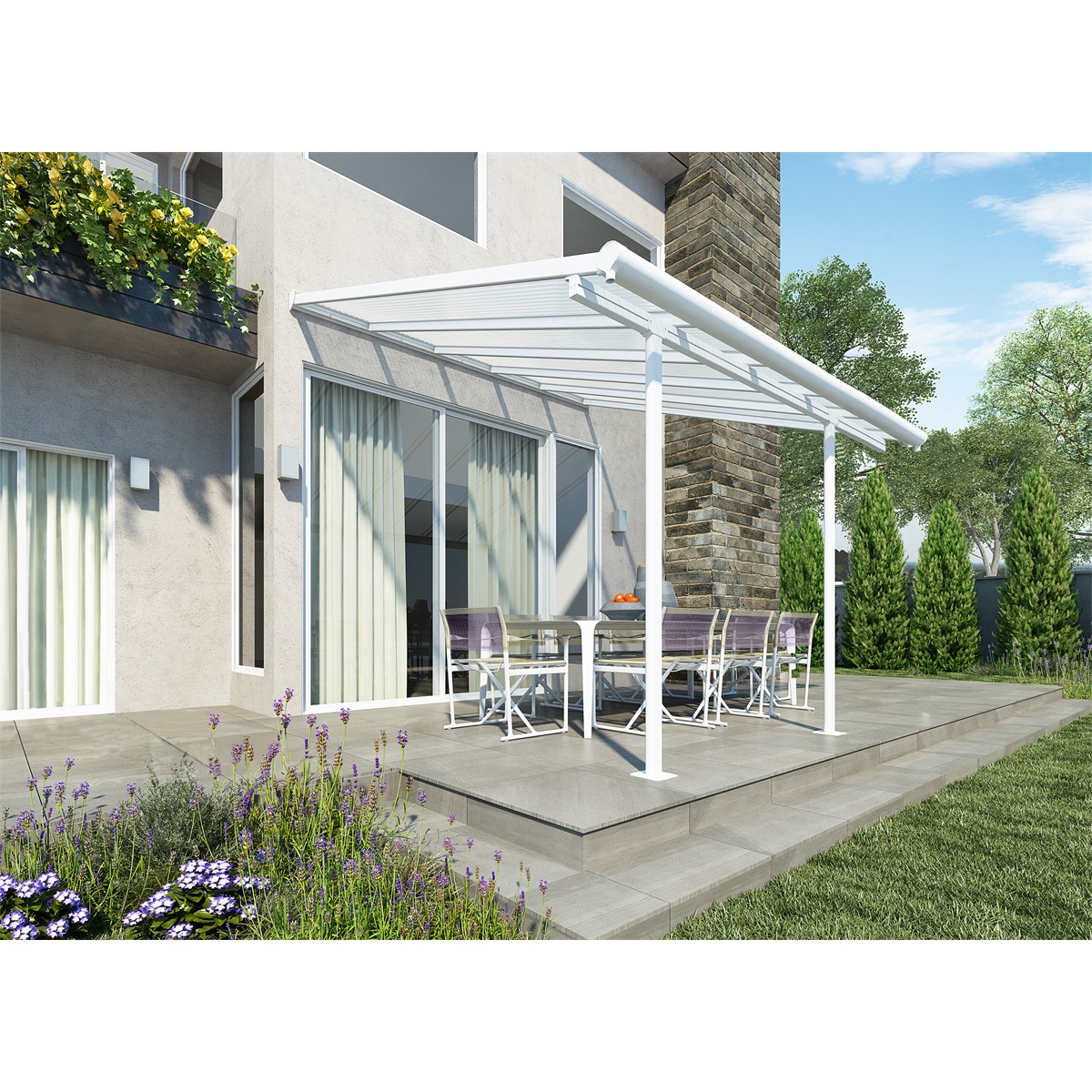 703121 Hliníková (montovaná) pergola Palram Sierra 3000 bílá 3 x 3