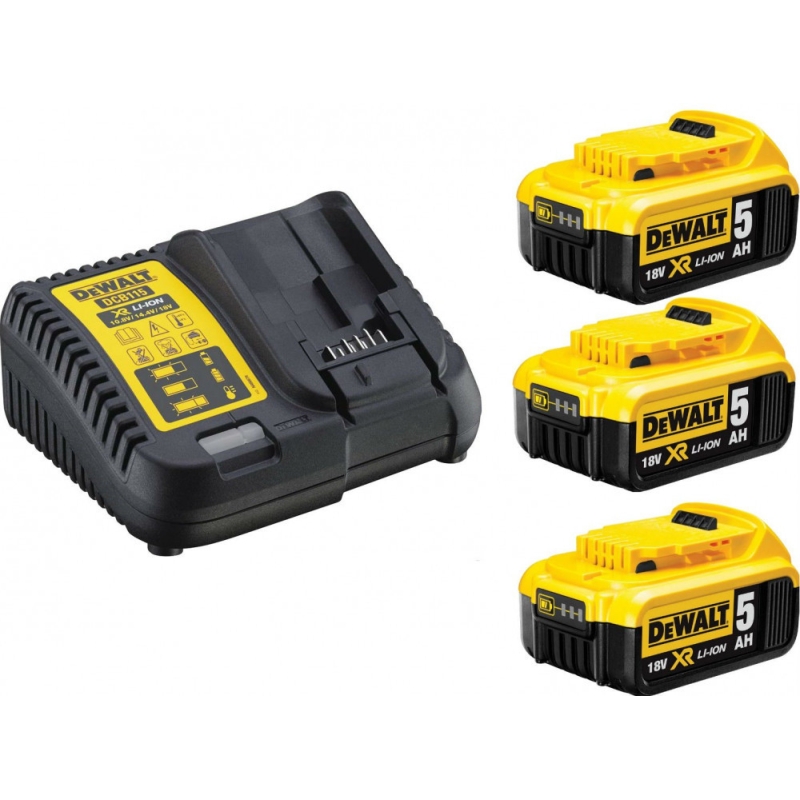 DCB1104P3 Nabíječka 12-18V XR Li-Ion + 3 x akumulátor 18V 5,0Ah DeWALT